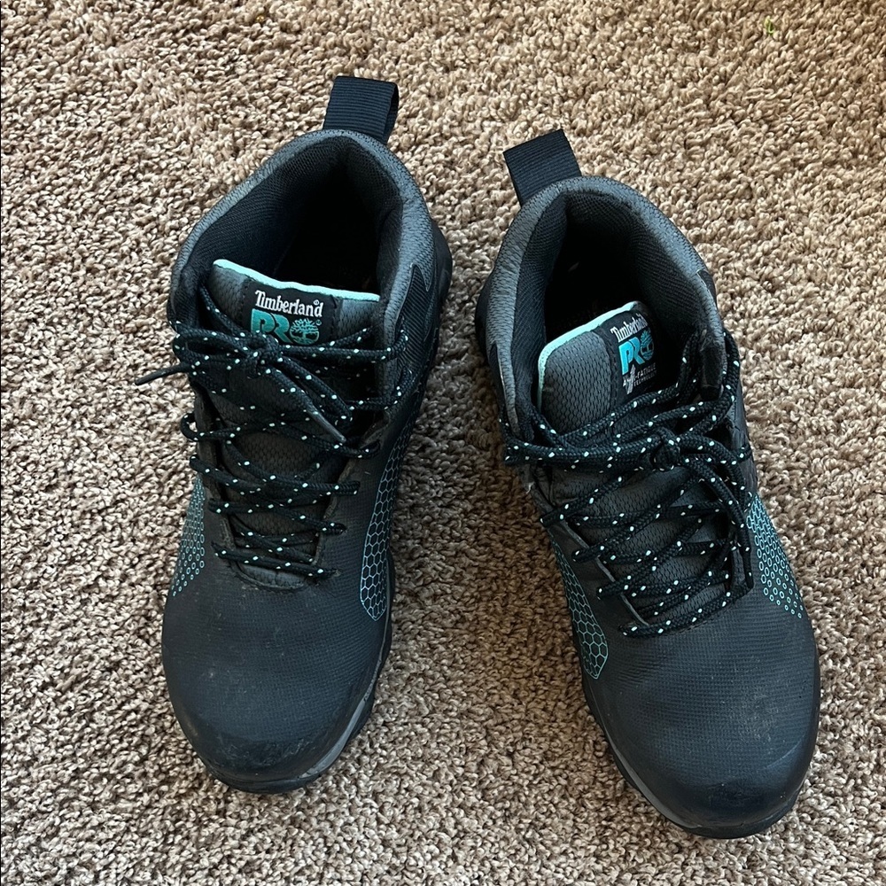 Timberland  PRO Black and Teal Boots - Size 8 - Picture 2 of 10
